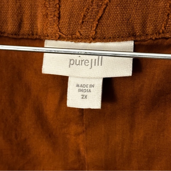 Pure Jill Textured Clip-Jacquard Jacket, Plus Size 2X. Cardamom Spice Color - Picture 6 of 11